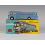 A Corgi Toys Major No. 1126 Ecurie Ecosse racing car transporter, finished in metallic light blue