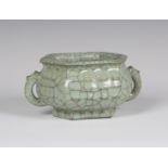 A Chinese Guan-type crackle glazed stoneware censer, probably late Qing dynasty/Republic period,