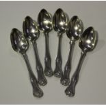 A set of six George III Scottish silver King's pattern teaspoons, Edinburgh 1817 by John Heron,