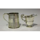 A Victorian silver christening mug with banded decoration, London, date mark rubbed, by Samuel Hayne