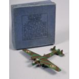 A Dinky Toy's no.62T Armstrong Whitworth Whitley Bomber, with RAF camouflage, boxed.