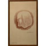 Jacob Kramer - the head of Edith Craig Print. signed and titled in pencil, framed and