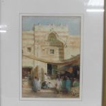 John Varley - Arab street market, watercolour, signed, framed and glazed, 10in x 7in.