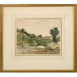 Thomas Churchyard 1798/1865 - a wooded pool, unsigned watercolour, framed and glazed, 7.5in x 9in.