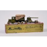 A Britains ten wheel lorry with two pounder and light anti aircraft gun in red box.