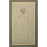 Samuel Daniell 1795/1811 - African woman standing wearing long garment, pencil drawing, unframed,