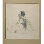 Samuel Daniell 1775/1811 - seated African man with blanket, pencil drawing, unframed, 7.5in x 5.