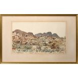 Adolph Jentsch - South West African landscape, signed in mono, watercolour, framed and glazed,