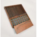 A 19c mahogany coin collecting cabinet, fitted compartments and with sorting rack, 14in w, 13in h.