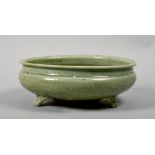 A Chinese Celadon glazed censor, Ming 15c/16c, 12in diam.