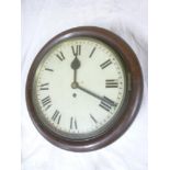 A late 19th /early 20th Century school-style wall clock with painted circular dial,
