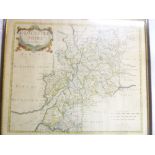 An early hand coloured map of Gloucestershire after Robert Morden,