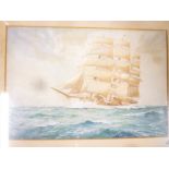 W**M**Birchall - watercolour "The Training Ship", signed and inscribed,