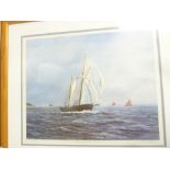 A coloured limited edition sailing print "Leader Entering Torbay", signed in pencil Tony Isham,