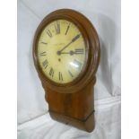 A 19th Century wall clock with painted circular dial by Thomas Cath of Bristol,