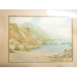 F**Parr - watercolour "The bathing pools, Ilfracombe", signed, inscribed to verso,