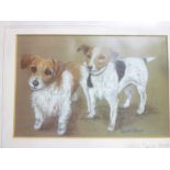 Sheila Excell - pastel Study of two Terrier dogs, signed,