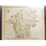 An 18th Century hand coloured map of Westmoreland after J Cary,