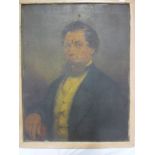 Artist Unknown - oil on canvas Bust portrait of a 19th century gentleman,