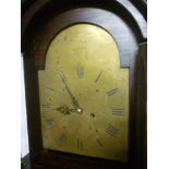 An early 19th Century Cornish longcase clock by William Uglow of Truro 12" brass arched dial with