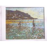 P**Stephens - pastel "Sennen Seaside Cornwall", signed with initials, inscribed to verso,