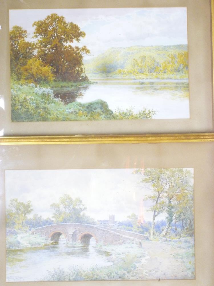 Arthur Suker - watercolours River scenes "Autumn on Derwent, Cumberland", signed, labelled to verso,