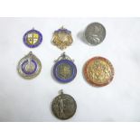 Seven various silver and other motoring medals including North West London Motor Club 1928,
