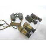 Three pairs of old Military binoculars
