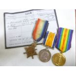 A 1914 Star trio of medals awarded to No.65296 Dvr./Gnr.W.G. Wright R.H.A./R.A.