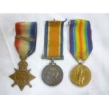A 1914 (Mons) Star and bar trio of medals awarded to No.6205 Pte.J.