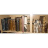 A quantity of various leather bound and other volumes etc (af)