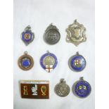 Nine various mainly silver football medals including London Shipping Football league 1926-27;