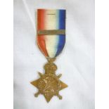 A 1914 Star and bar awarded to No.7132 Pte.P.G. Sutton R.A.M.C.