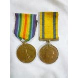 A First War Victory Medal and Territorial Force War Medal awarded to No.132621 Gnr/Sjt. J.A.W.