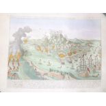 An 18th Century hand coloured Dutch Engraving of the Siege of Gibraltar after Morden,