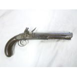 A late 18th/early 19th Century Irish flintlock pistol by Tomlinson of Dublin with 9" octagonal