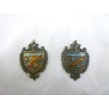Two silver and enamelled Eastbourne Rovers Cycling and Athletic Club medals dated 1938