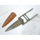 A 19th Century Indo-Persian scissors katar dagger with 8½"double edged opening blade and damascened