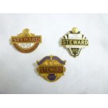 Three rare Football Association Stewards enamelled badges for 1930,