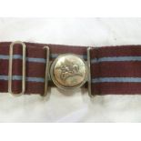 A military stable belt with silver-plated buckle bearing the insignia for the 16th Air Assault