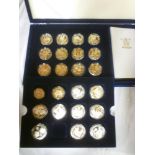 23 silver commemorative crowns and coins for "The Golden Wedding Anniversary Silver Collection" in