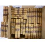 A selection of leather bound volumes including Lord Lytton,