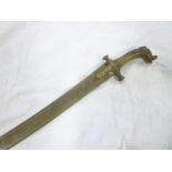 A 19th Century Indo-Persian tulwar sword with curved single edged blade,