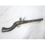 A late 18th /early 19th Century Balkan flintlock blunderbuss with 13½" steel flared barrel,