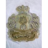 A rare 19th century Officers silvered and gilt helmet plate of the Royal Cornwall & Devon Miners