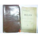 A leather bound Police notebook marked "Cornwall County Constabulary" together with booklet of