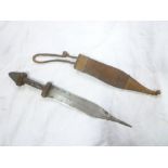 An African dagger with doubled edged steel blade,