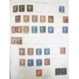 A good collection of GB stamps contained in a folder album including three 1840 1d blacks,