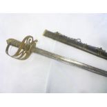 A Victorian Infantry Officers sword with etched steel blade named to J.H.