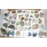 A selection of various labelled mineral specimens, Cornish examples,